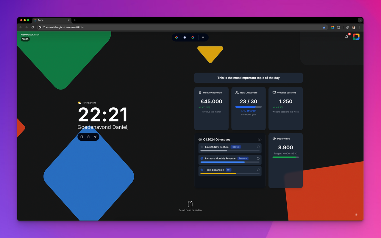 onespace dashboard visualization